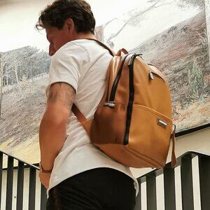 BACKPACK LEATHERLOOK BROWN by CHILDHOME (UNISEX). BNIB.
